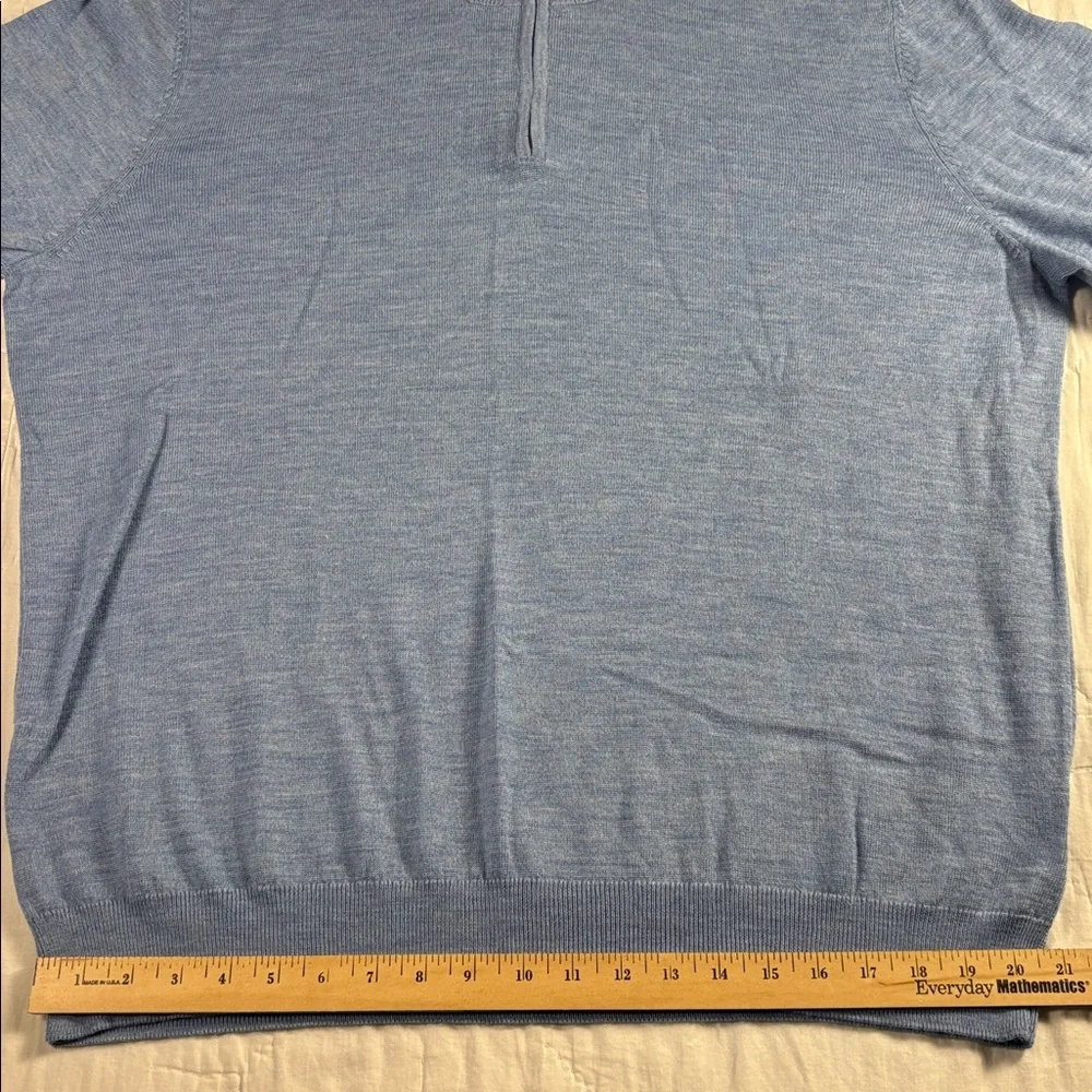 Luxury Jos A Bank Traveler Merino Wool 1/4-Zip Sweater Blue Tailored‎ Fit NWT